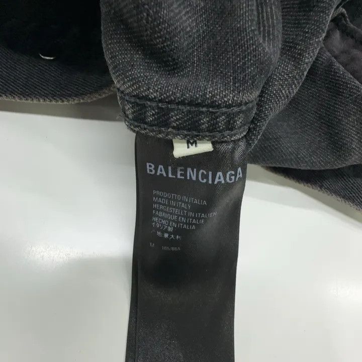 Balenciaga Balenciaga Black Logo Denim Jacket 0079 Size US M / EU 48-50 / 2 - 5 Thumbnail
