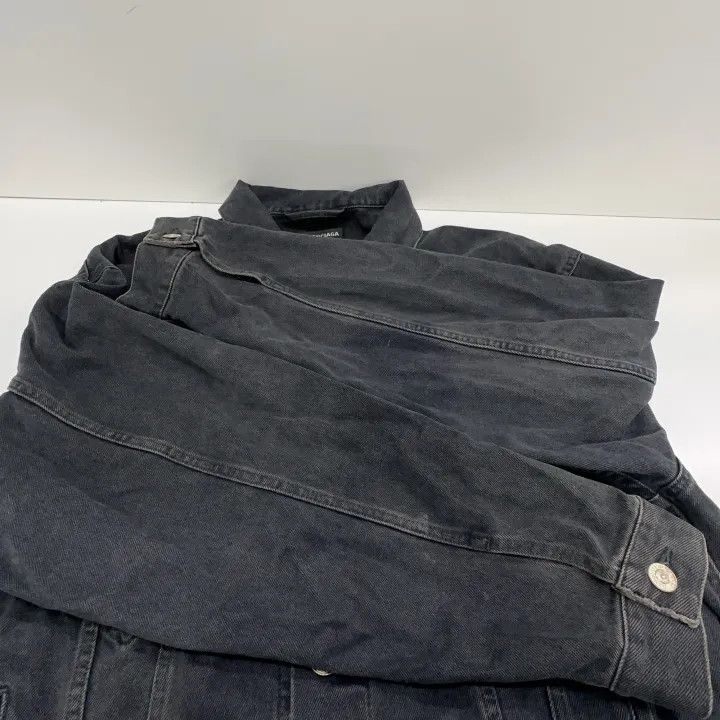 Balenciaga Balenciaga Black Logo Denim Jacket 0079 Size US M / EU 48-50 / 2 - 8 Thumbnail