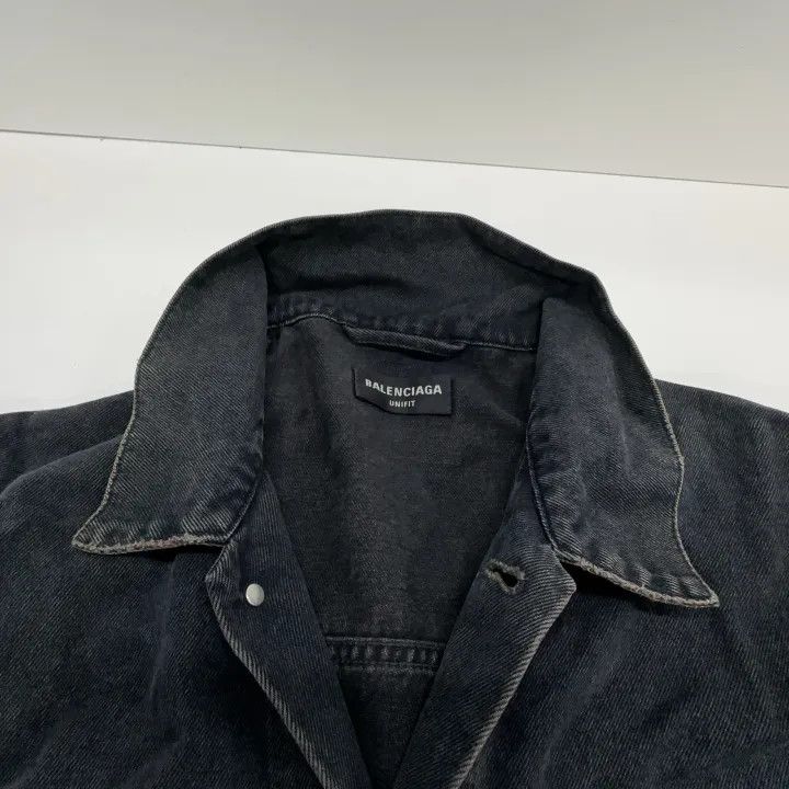 Balenciaga Balenciaga Black Logo Denim Jacket 0079 Size US M / EU 48-50 / 2 - 7 Thumbnail