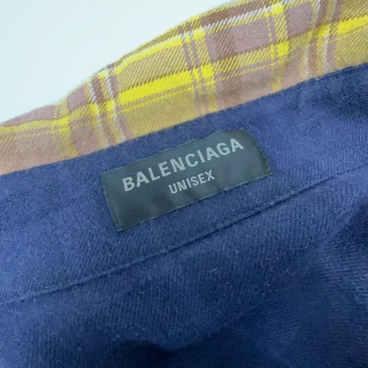Balenciaga Balenciaga Color Block Plaid Long Sleeve Shirt 0079 Size US XS / EU 42 / 0 - 8 Thumbnail