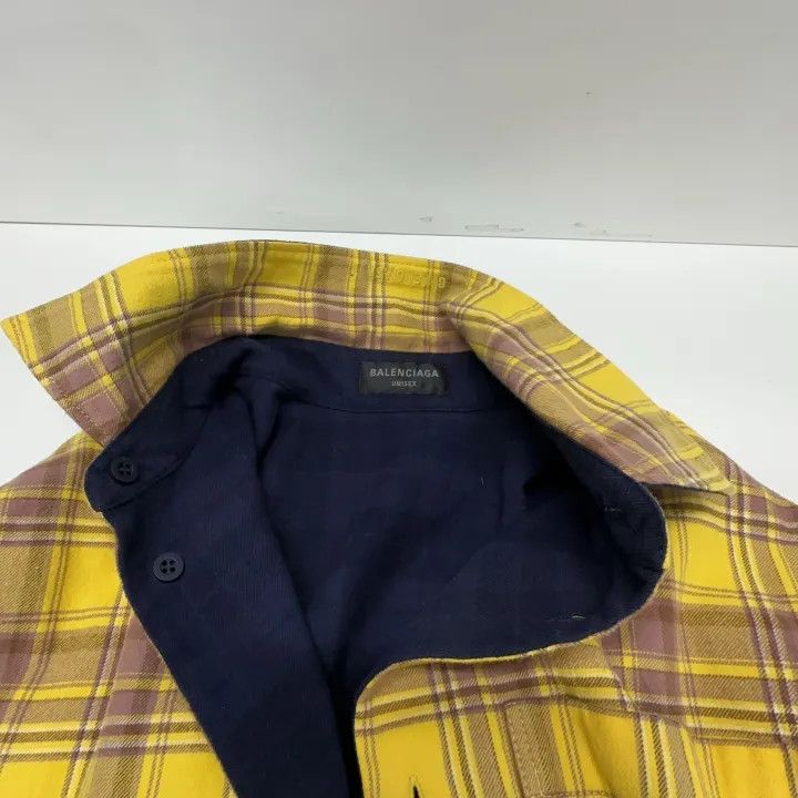 Balenciaga Balenciaga Color Block Plaid Long Sleeve Shirt 0079 Size US XS / EU 42 / 0 - 9 Thumbnail
