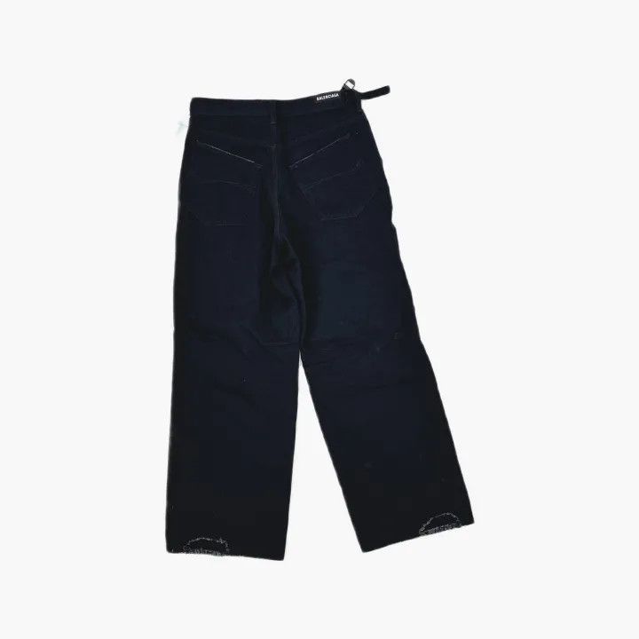 Balenciaga Balenciaga Black Wide-Leg Casual Pants 0079 Size US 27 - 3 Thumbnail