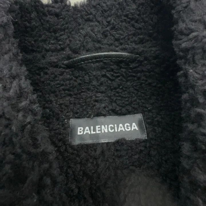 Balenciaga Balenciaga Men's Black Leather Oversized Jacket 0079 Size US L / EU 52-54 / 3 - 6 Thumbnail