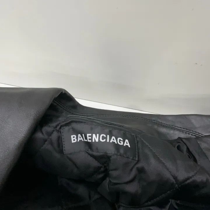 Balenciaga Balenciaga Logo Printed Biker Jacket Unisex Black 0079 Size US L / EU 52-54 / 3 - 7 Thumbnail