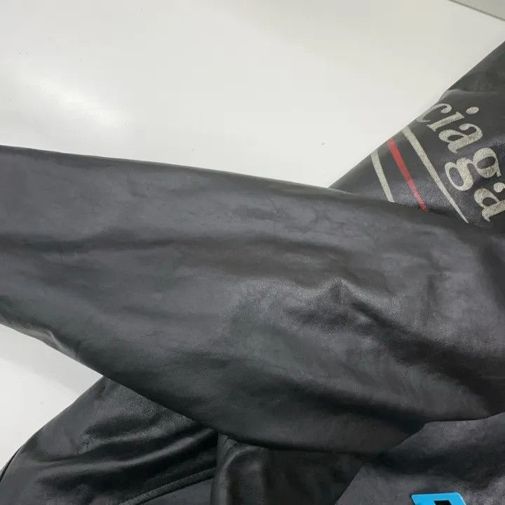 Balenciaga Balenciaga Logo Printed Biker Jacket Unisex Black 0079 Size US L / EU 52-54 / 3 - 8 Thumbnail