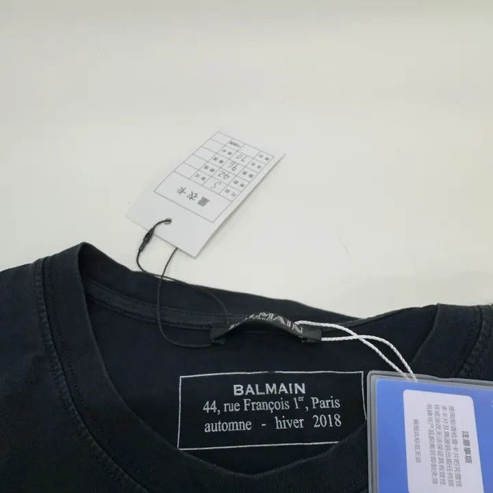Balmain Balmain Logo Black Short Sleeve T-Shirt 0079 Size US S / EU 44-46 / 1 - 5 Thumbnail