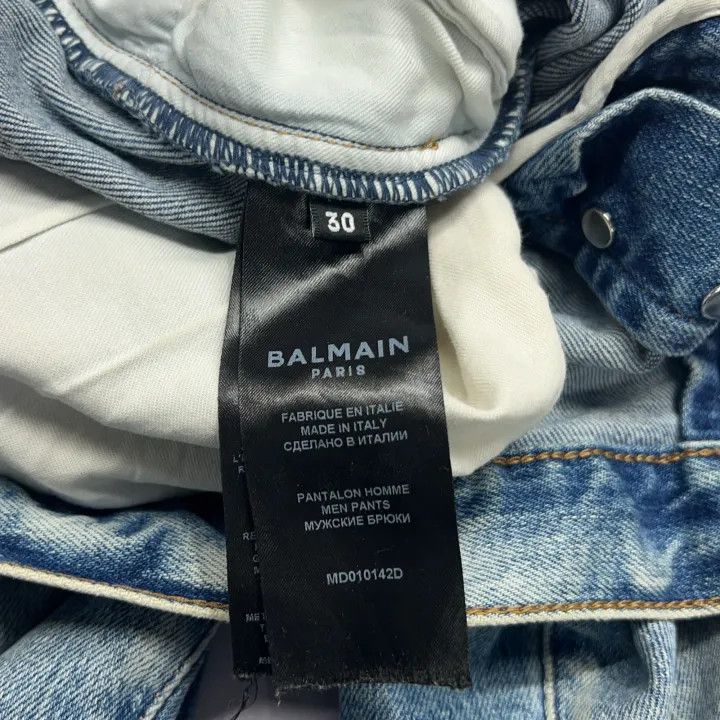 Balmain Balmain FW21 Washed Denim Pants for Men 0079 Size US 30 / EU 46 - 4 Thumbnail