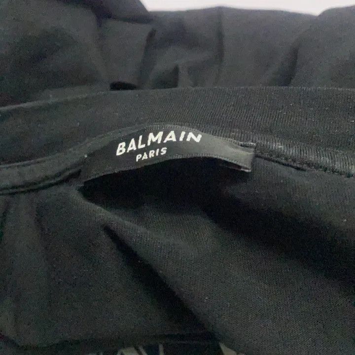 Balmain Balmain Logo Print Black Short Sleeve T-Shirt 0079 Size US M / EU 48-50 / 2 - 2 Thumbnail