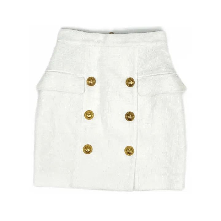 Balmain Balmain SS21 High Waist Button Detailed Skirt 0079 Size US 36 / EU 52 - 2 Thumbnail