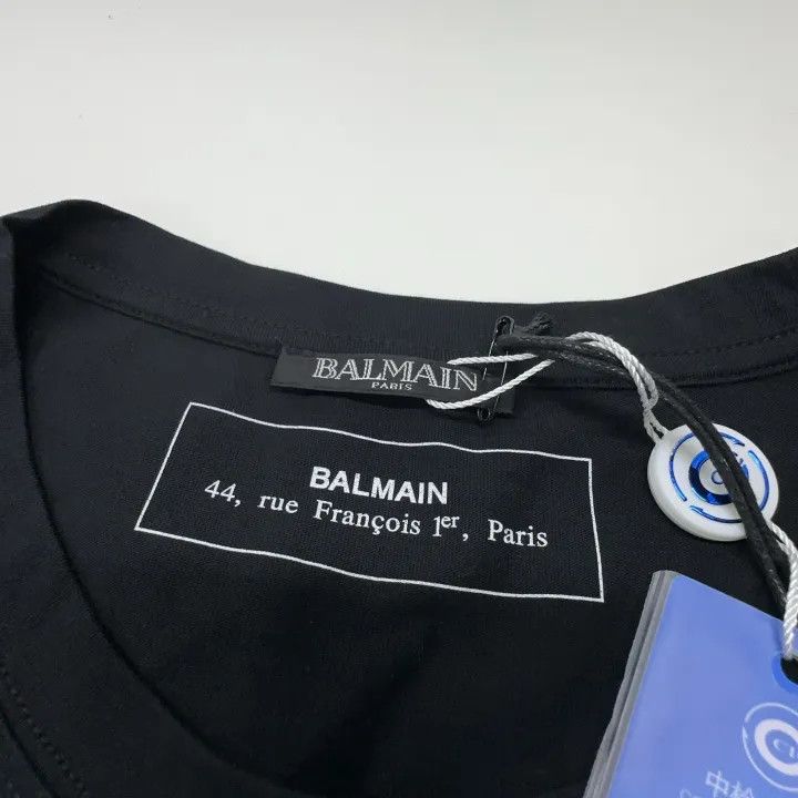 Balmain Balmain Casual Black Short Sleeve T-Shirt 0079 Size US XL / EU 56 / 4 - 4 Thumbnail