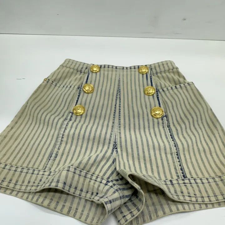 Balmain Balmain Striped Button Decorated Shorts 0079 Size US 36 / EU 52 - 8 Thumbnail