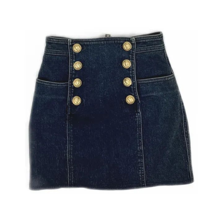 Balmain Balmain Fashion Versatile Denim Bodycon Skirt 0079 Size US 34 / EU 50 - 2 Thumbnail