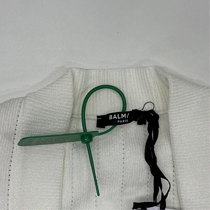 Balmain Balmain White Button Detail Knit Top 0079 Size US M / EU 48-50 / 2 - 3 Thumbnail