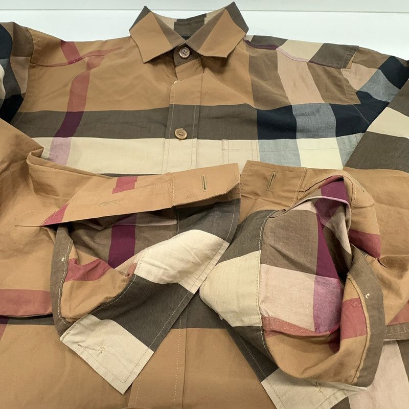 Burberry Burberry Brown Check Cotton Long Sleeve Shirt 0079 Size US M / EU 48-50 / 2 - 2 Thumbnail