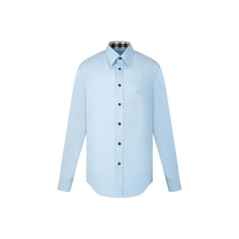 Burberry Burberry Blue Long Sleeve Button-Up Shirt 0079 Size US M / EU 48-50 / 2 - 2 Thumbnail