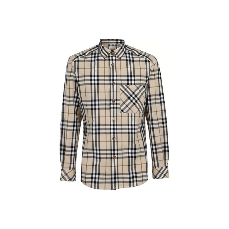 Burberry Burberry Brown Plaid Long Sleeve Shirt 0079 Size US XXL / EU 58 / 5 - 9 Thumbnail