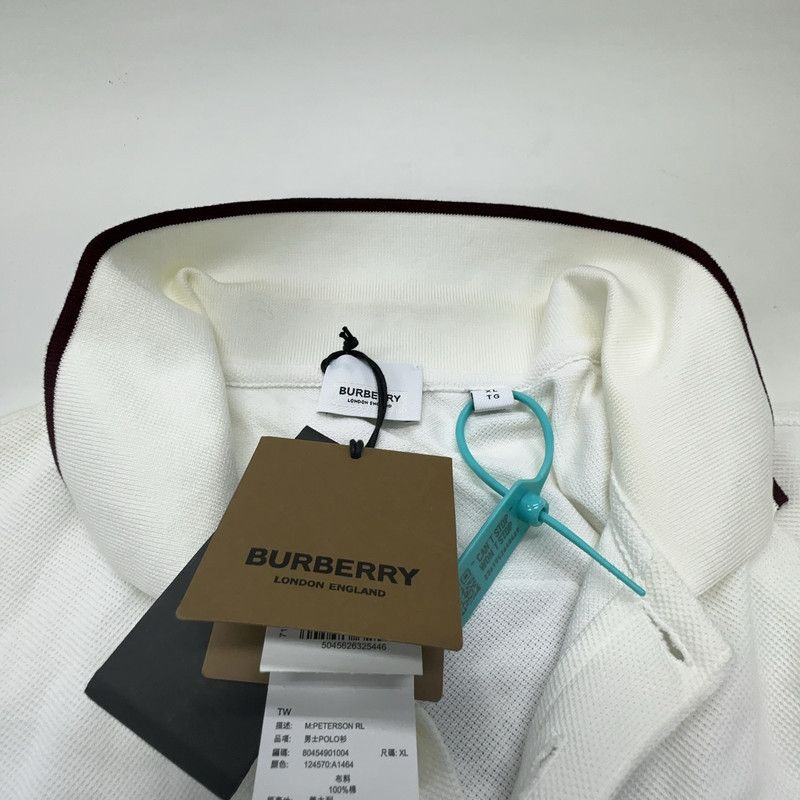 Burberry Burberry White Letter Pattern Polo Shirt 0079 Size US XL / EU 56 / 4 - 6 Thumbnail