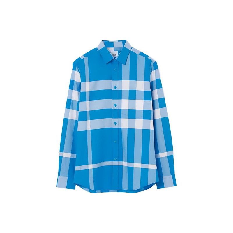 Burberry Burberry SS23 Blue Plaid Long Sleeve Shirt 0079 Size US L / EU 52-54 / 3 - 6 Thumbnail