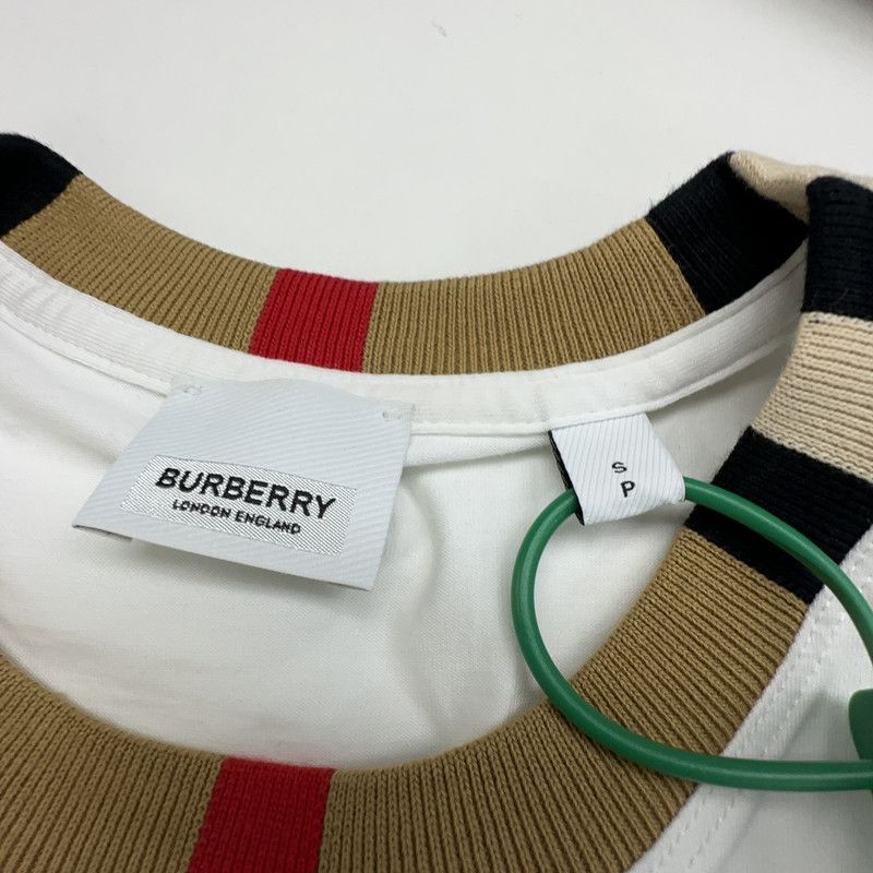 Burberry Burberry White Logo Embroidered Crew Neck T-Shirt 0079 Size US S / EU 44-46 / 1 - 2 Thumbnail