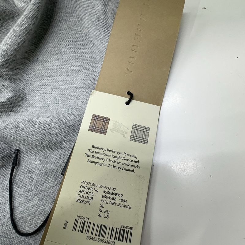 Burberry Burberry Gray Logo Embroidered Casual Polo Shirt 0079 Size US XL / EU 56 / 4 - 7 Thumbnail