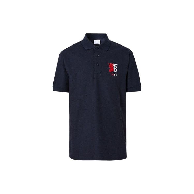 Burberry Burberry Navy Blue Logo Cotton Polo Shirt 0079 Size US S / EU 44-46 / 1 - 3 Thumbnail
