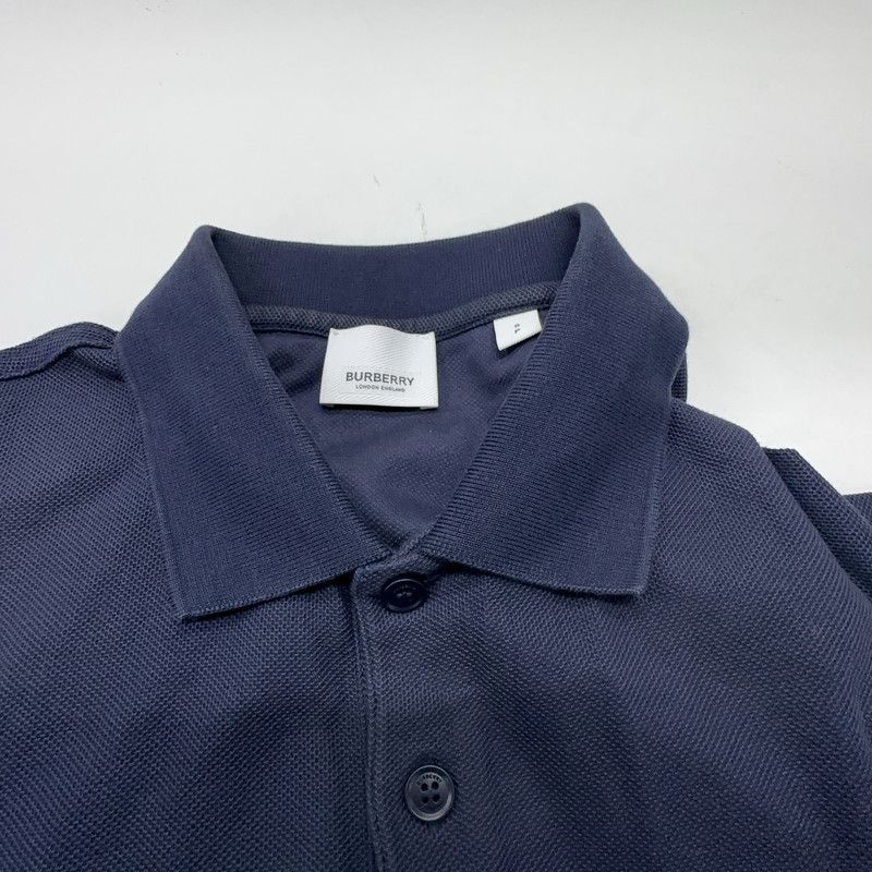 Burberry Burberry Navy Blue Logo Cotton Polo Shirt 0079 Size US S / EU 44-46 / 1 - 2 Thumbnail