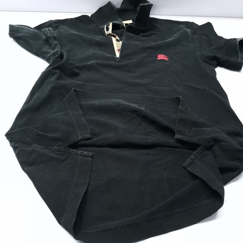 Burberry Burberry Black Embroidered Logo Polo Shirt 0079 Size US XS / EU 42 / 0 - 10 Thumbnail