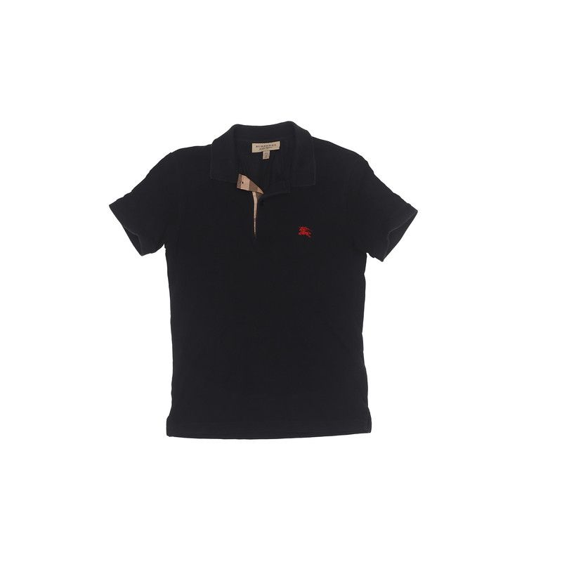 Burberry Burberry Black Embroidered Logo Polo Shirt 0079 Size US XS / EU 42 / 0 - 5 Thumbnail