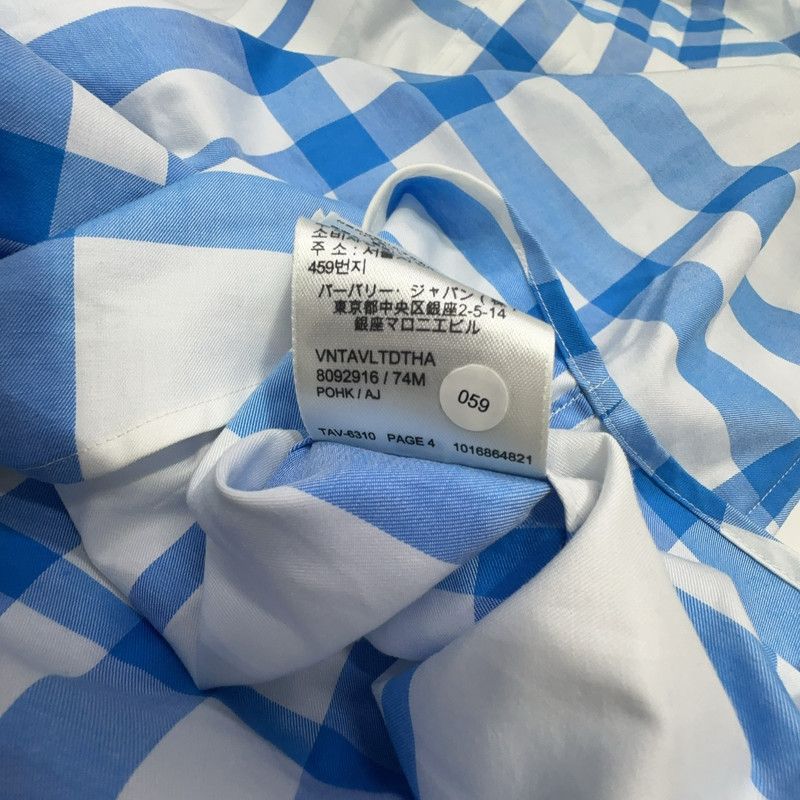 Burberry Burberry Blue Check Long Sleeve Shirt 0079 Size US XL / EU 56 / 4 - 2 Thumbnail