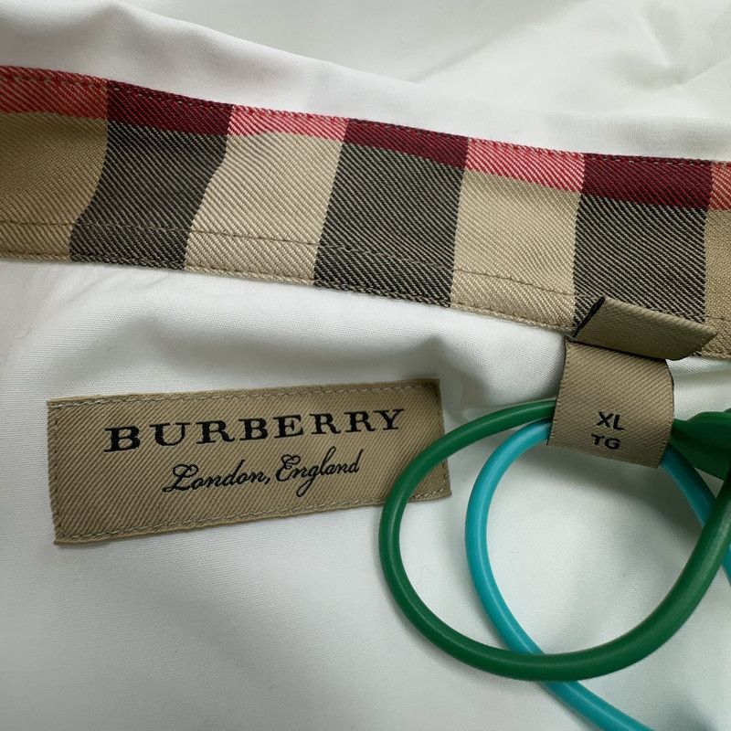 Burberry Burberry White Logo Embroidered Long Sleeve Shirt 0079 Size US XL / EU 56 / 4 - 5 Thumbnail