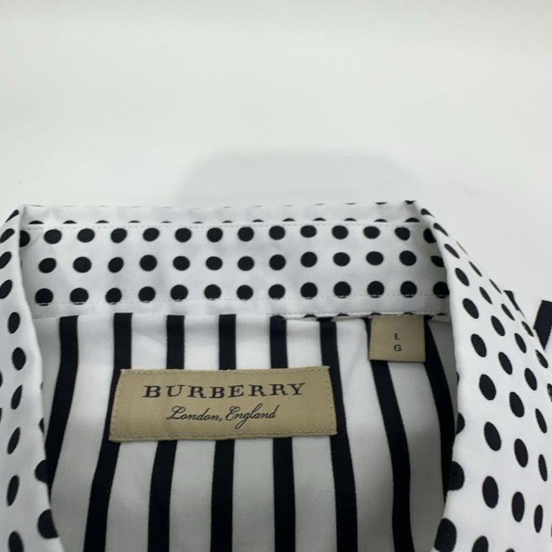 Burberry Burberry Classic Casual Black and White Striped Shirt 0079 Size US L / EU 52-54 / 3 - 3 Thumbnail