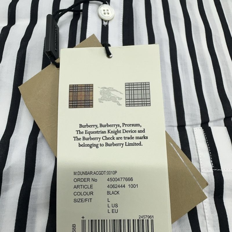 Burberry Burberry Classic Casual Black and White Striped Shirt 0079 Size US L / EU 52-54 / 3 - 4 Thumbnail