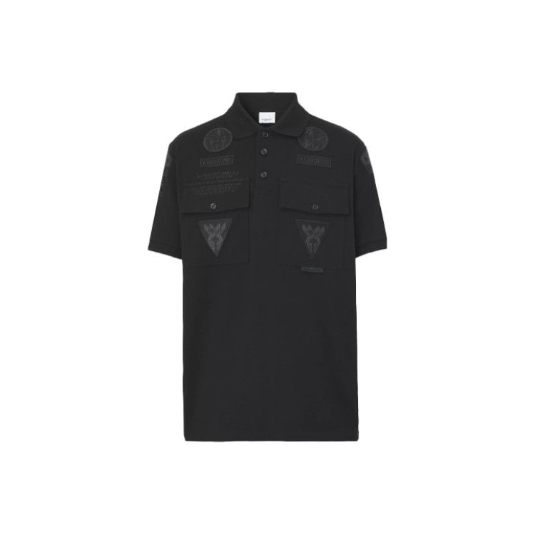 Burberry Burberry Black Polo Shirt with Badge Details 0079 Size US S / EU 44-46 / 1 - 2 Thumbnail