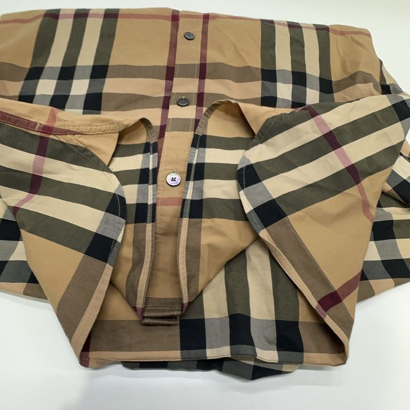 Burberry Burberry Beige Check Long Sleeve Shirt 0079 Size US S / EU 44-46 / 1 - 10 Thumbnail