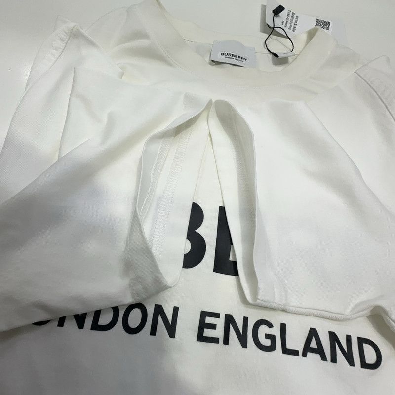 Burberry Burberry White Logo Short Sleeve T-Shirt 0079 Size US M / EU 48-50 / 2 - 3 Thumbnail