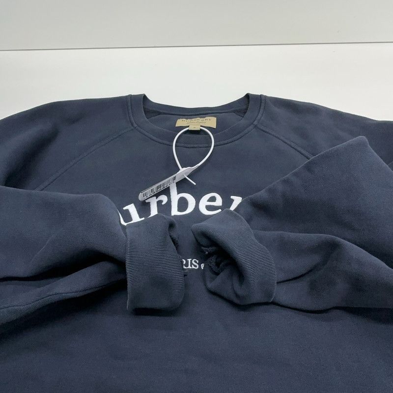 Burberry Burberry Navy Blue Logo Embroidered Sweatshirt 0079 Size US M / EU 48-50 / 2 - 2 Thumbnail