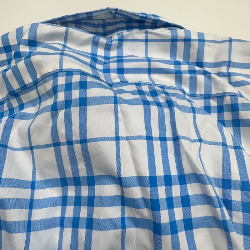 Burberry Burberry Blue Check Long Sleeve Shirt 0079 Size US XL / EU 56 / 4 - 2 Thumbnail