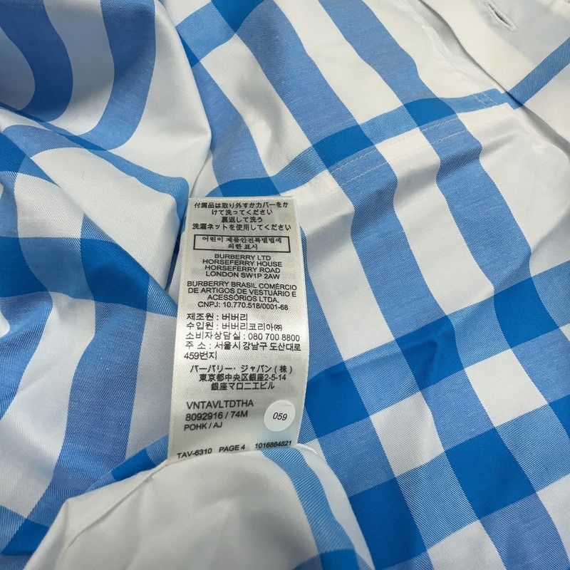 Burberry Burberry Blue Plaid Long Sleeve Shirt 0079 Size US S / EU 44-46 / 1 - 2 Thumbnail