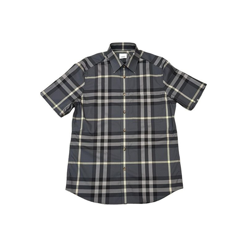 Burberry Burberry Blue Check Short Sleeve Shirt 0079 Size US L / EU 52-54 / 3 - 3 Thumbnail