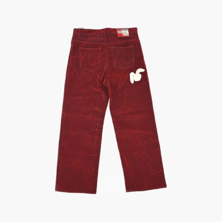 Dior Dior Red High-Waisted Cartoon Embroidered Jeans 0079 Size US 30 / EU 46 - 3 Thumbnail