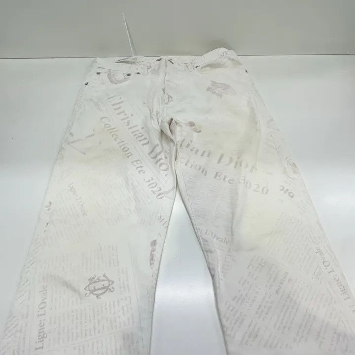 Dior Dior White Graphic Print Jeans 0079 Size US 31 - 6 Thumbnail