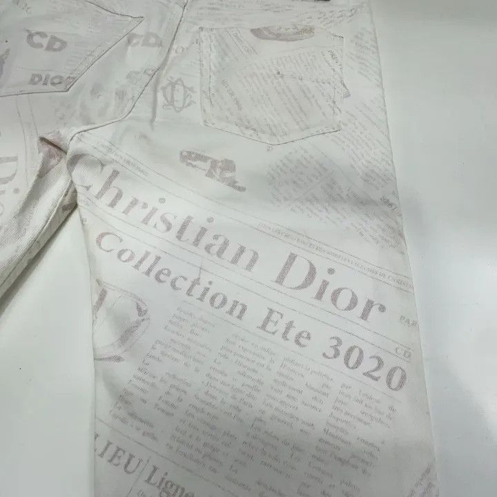 Dior Dior White Graphic Print Jeans 0079 Size US 31 - 14 Thumbnail