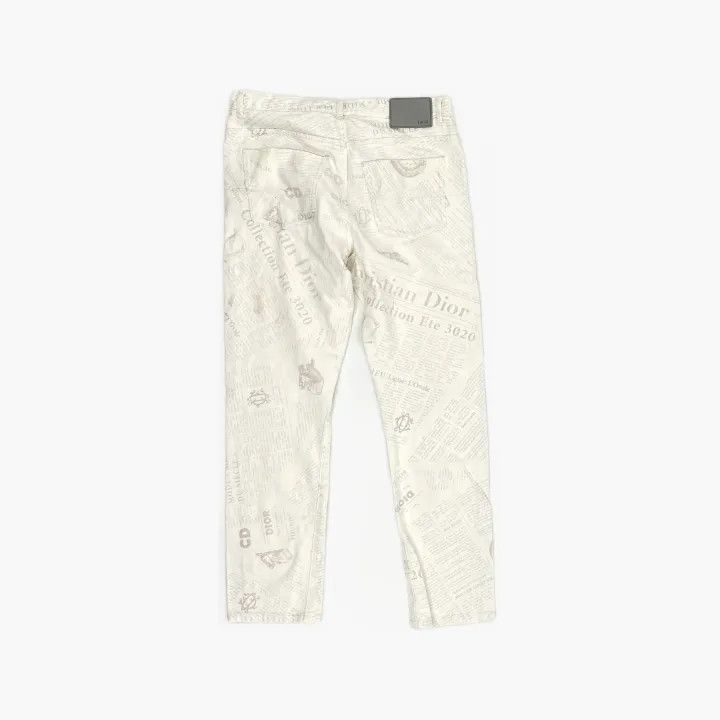 Dior Dior White Graphic Print Jeans 0079 Size US 31 - 3 Thumbnail