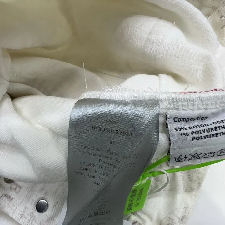Dior Dior White Graphic Print Jeans 0079 Size US 31 - 4 Thumbnail