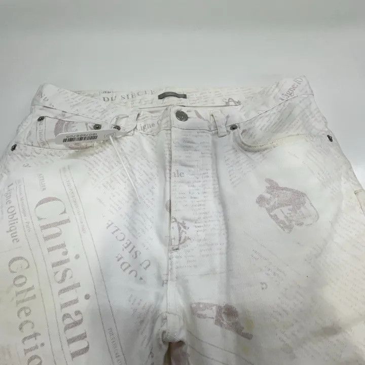 Dior Dior White Graphic Print Jeans 0079 Size US 31 - 8 Thumbnail