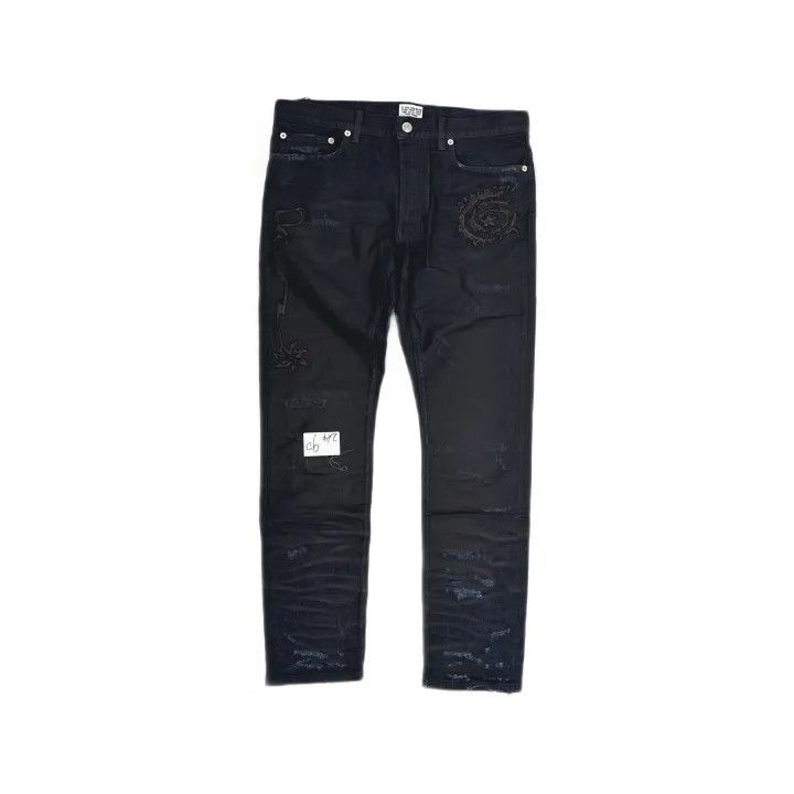 Dior Dior x Travis Scott Logo Embroidered Denim Pants 0079 Size US 31 - 2 Thumbnail