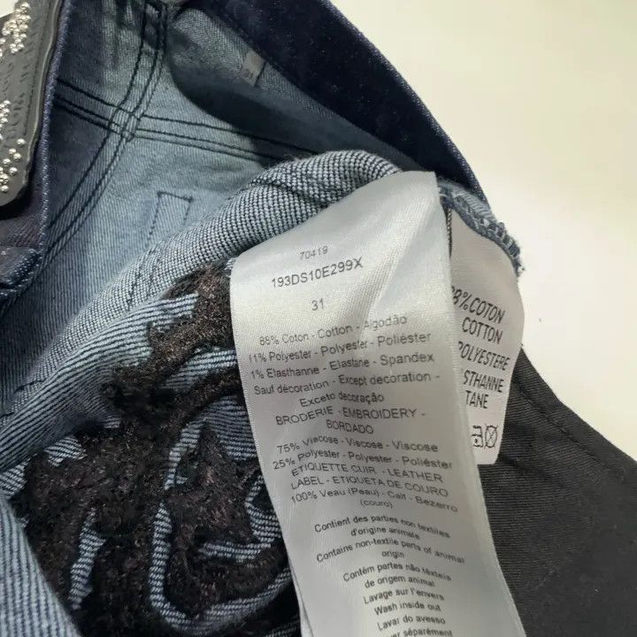 Dior Dior x Travis Scott Blue Logo Embroidered Jeans 0079 Size US 31 - 5 Thumbnail