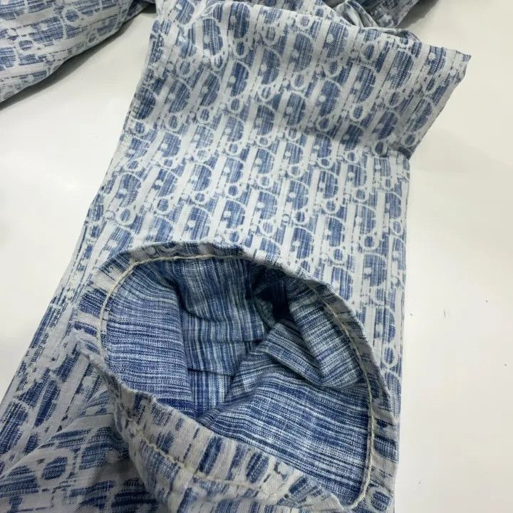 Dior Dior Blue Printed Slim Fit Jeans 0079 Size US 31 - 6 Thumbnail