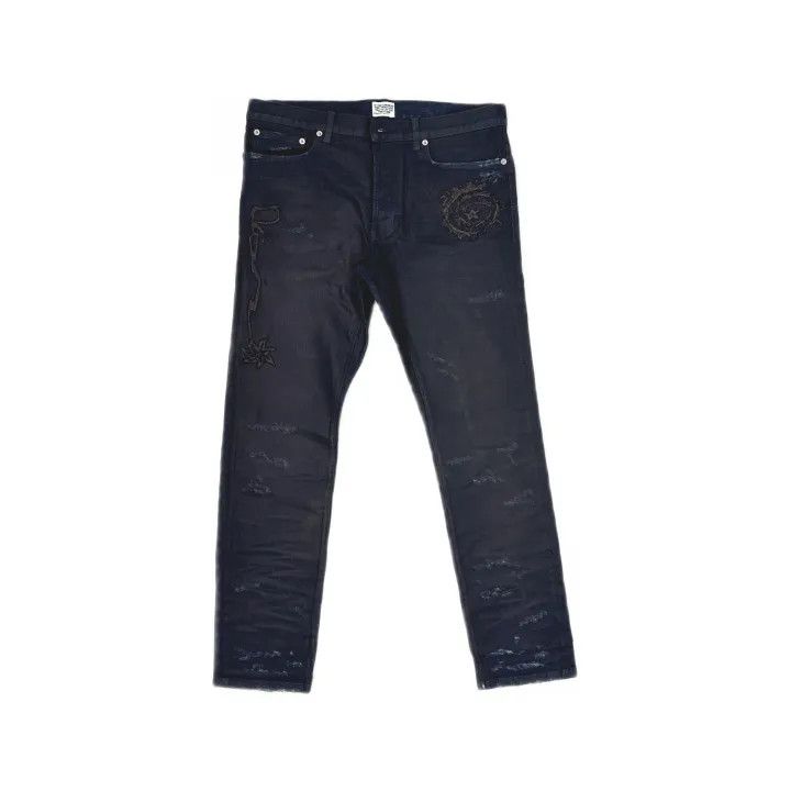 Dior Dior x Travis Scott Embroidered Denim Pants 0079 Size US 33 - 2 Thumbnail