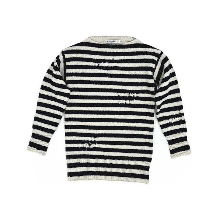 Dior Dior Striped Knit Sweater with Embroidery 0079 Size US S / EU 44-46 / 1 - 2 Thumbnail